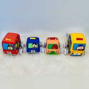 Melissa & Doug Soft Pull-Back Vehicles Set of 4 Fabric Cars for Babies
